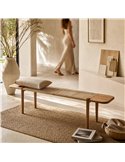 Banc long avec assise tressée