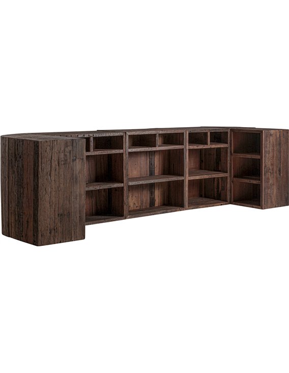 Dos du comptoir avec espaces de rangement