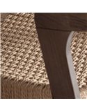Détail de l'assemblage du cadre sous l'assise, avec le tressage de fibre