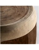 Petite table sculpturale en bois brun