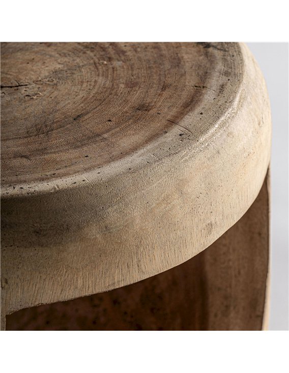 Petite table sculpturale en bois brun
