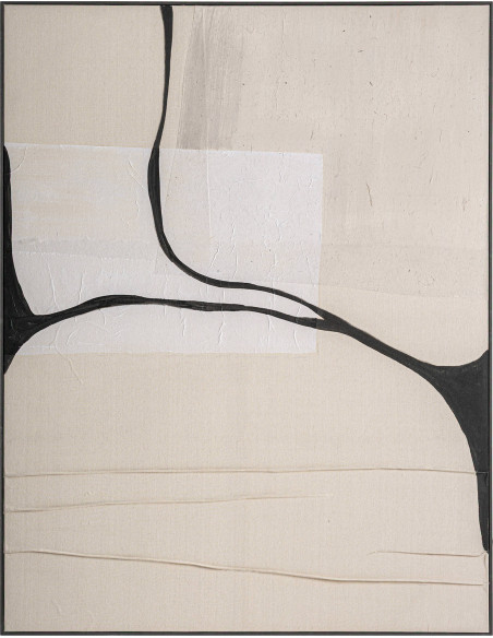 Tableau mural abstrait beige en toile