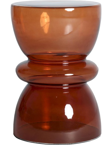 Table d appoint en verre orange translucide