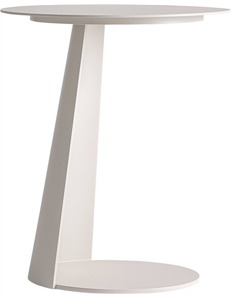 Table d appoint contemporaine en aluminium beige