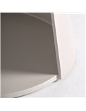 Table ronde beige au design sculptural