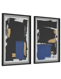 cadre en bois avec composition abstraite