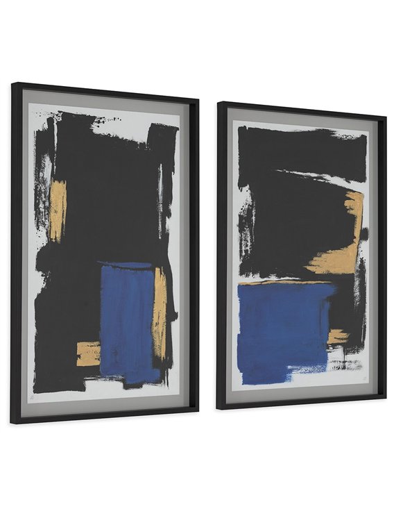 cadre en bois avec composition abstraite