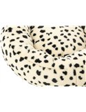 Couchage rond pour chat blanc et noir