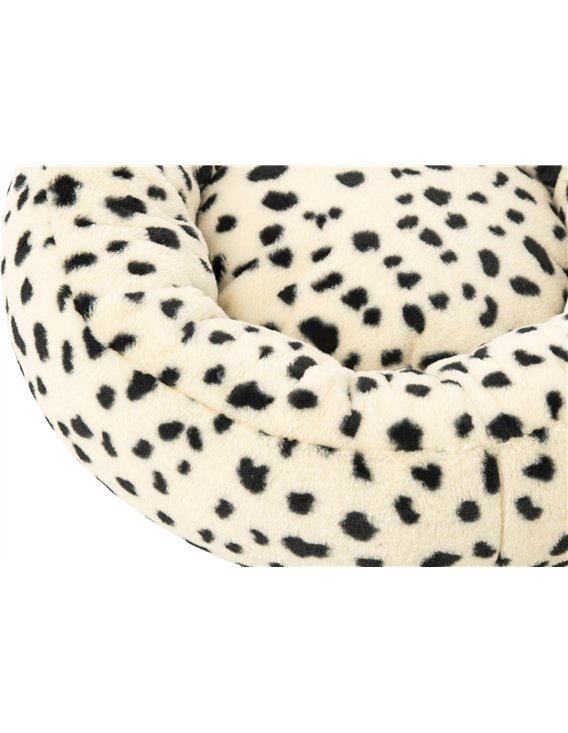 Couchage rond pour chat blanc et noir