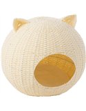 Panier pour chat en papier tressé blanc