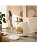 Niche ronde pour chat avec oreilles décoratives