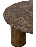 Table basse marron à pieds cylindriques