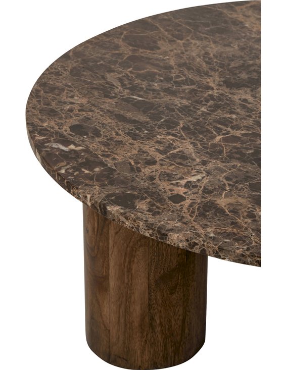 Table basse marron à pieds cylindriques