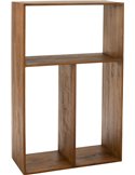 Étagère cube en bois marron vue de trois quarts