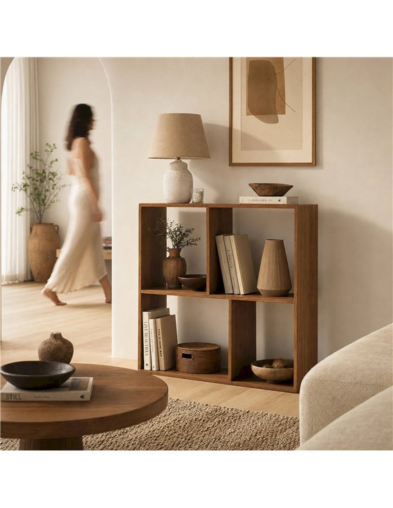 Rangement mural ouvert en bois