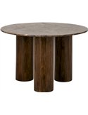 Table à manger ronde en pierre marron