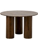 Table ronde au plateau minéral veiné