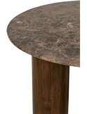 Table de repas marron au piètement cylindrique