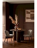 Table ronde en pierre finition marron