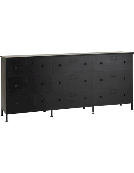 Meuble à tiroirs en métal noir