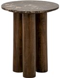 Table d'appoint ronde marron en pierre