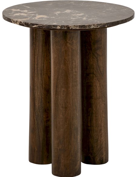 Table d'appoint ronde marron en pierre
