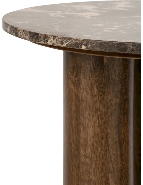 Bout de canapé sculptural marron