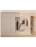 Garde robe avec niche et assise beige