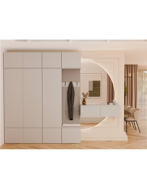 Garde robe avec niche et assise beige