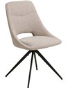 Chaise pivotante beige en tissu bouclé