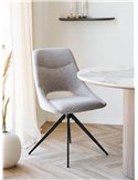 Chaise rembourrée beige avec piètement noir