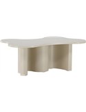 Table basse beige au plateau organique