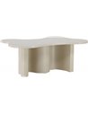 Table basse beige au plateau organique