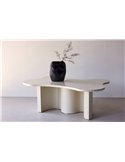 Table basse beige en MDF laqué