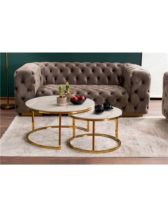 Tables de salon rondes au style glamour