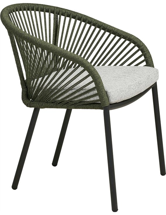 Chaise extérieure à dossier cordé