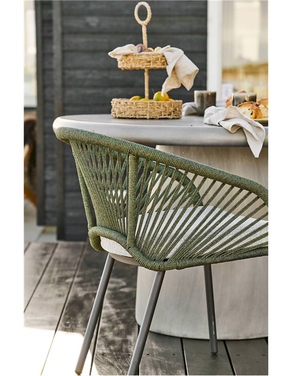 Chaise ajourée vert et gris