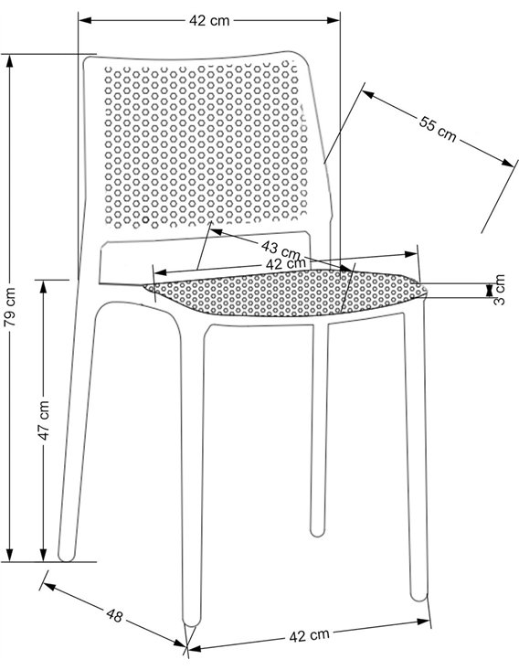 Chaise de terrasse légère sans accoudoirs
