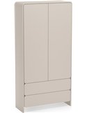 Armoire deux portes beige avec tiroirs