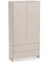 Armoire deux portes beige avec tiroirs