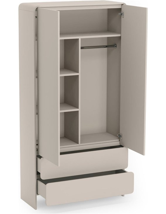 Armoire de chambre au design arrondi