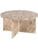 Table basse ronde en marbre beige