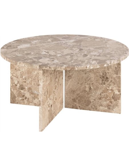 Table basse ronde en marbre beige