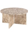 Table basse ronde en marbre beige