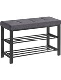 Banc à chaussures avec assise grise