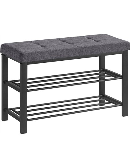 Banc à chaussures avec assise grise