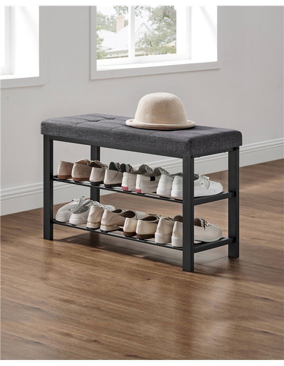 Meuble à chaussures en métal noir