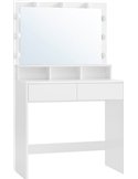 Coiffeuse blanche avec miroir lumineux