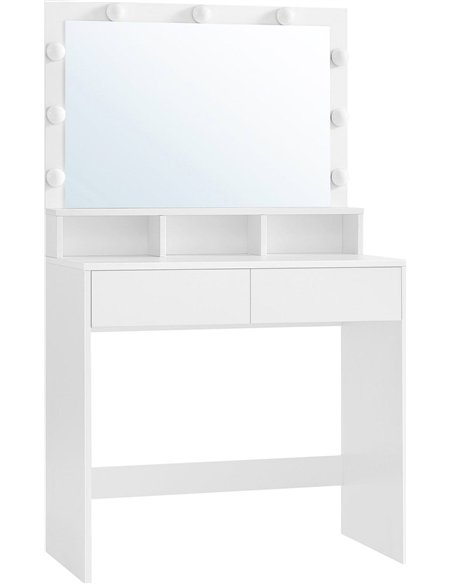 Coiffeuse blanche avec miroir lumineux