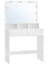 Coiffeuse blanche avec miroir lumineux